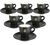 Zicaff&egrave; Set of 6 Black Cups and Saucers - 7cl image