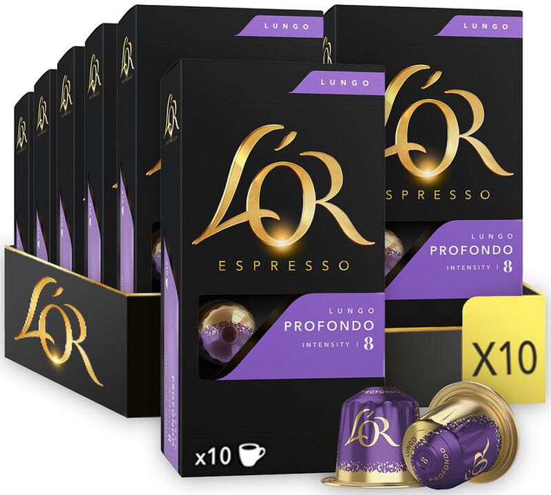 100 capsules compatibles Nespresso* Original Lungo Profondo - L'OR ESPRESSO image number 0