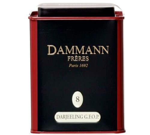 N&deg;08 Darjeeling GFOP black tea - 100g tin of loose leaf tea - Dammann Fr&egrave;res