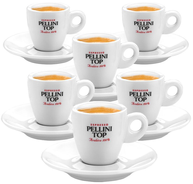 Pellini Top Set of 6 Porcelain Espresso Cups and Saucers - 6cl image number 0