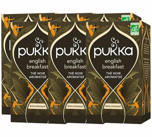 Th&eacute; en sachets - Th&eacute; Noir Elegant English Breakfast Bio 6 x 20 sachets - PUKKA