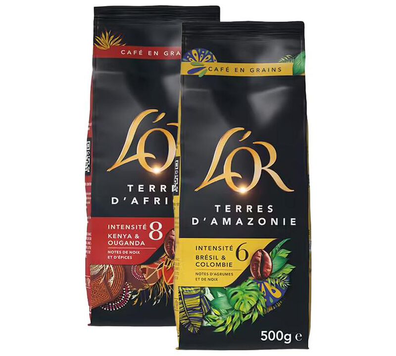 L'Or Coffee Beans - Terres d'Afrique & d'Amazonie - 500g image number 0