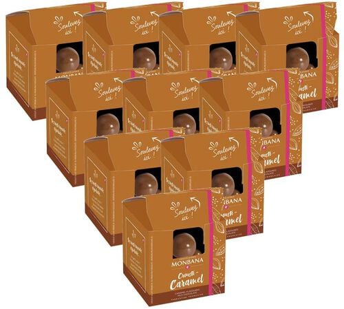 Pack Mini Bo&icirc;tes Distributives Crousti-Caramel - 10 x 90 g - MONBANA
