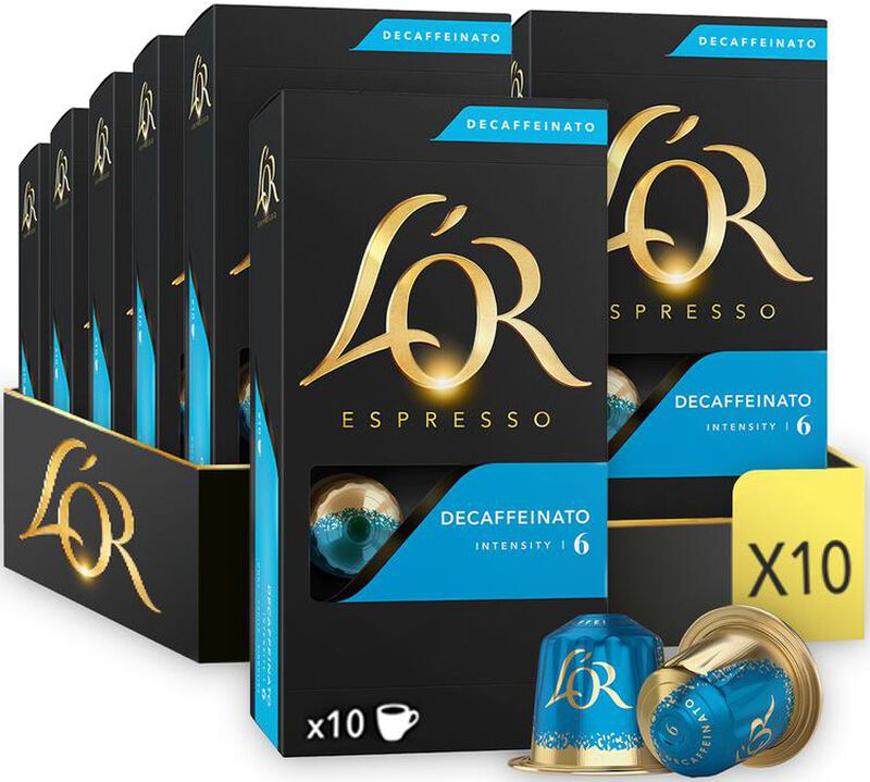 100 Nespresso* Original Compatible Capsules Decaffeinato &ndash; L'OR ESPRESSO image number 0