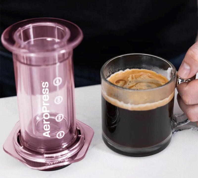 AeroPress Clear Portable Coffee Maker in Pink image number 3