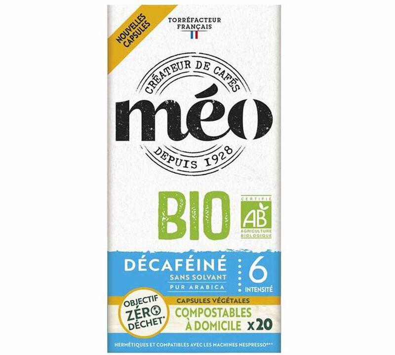 100 Capsules compatibles Nespresso* Original D&eacute;caf&eacute;in&eacute;s Bio - CAFES MEO image number 1