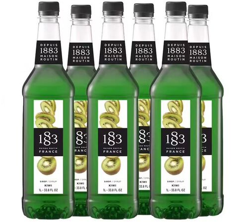 Lot sirop Kiwi- Bouteille Plastique - 6 x 1L - 1883 ROUTIN