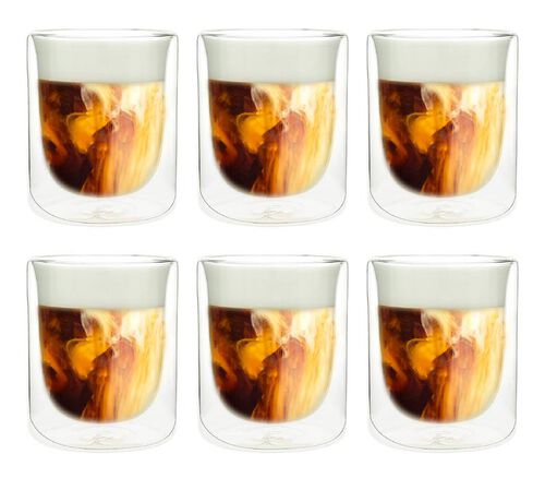 PYLANO set of 6 'Mila' double wall cappuccino glasses - 250ml