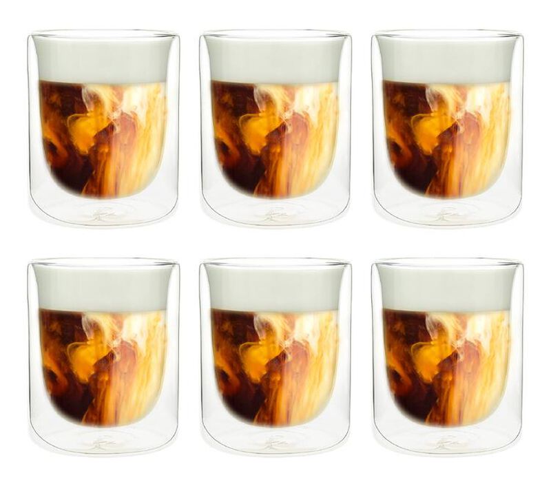 PYLANO set of 6 'Mila' double wall cappuccino glasses - 250ml image number 0