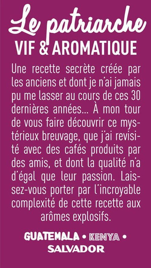 Caf&eacute;s Tchanqu&eacute; 'Le Patriarche' coffee beans - 1kg image number 1