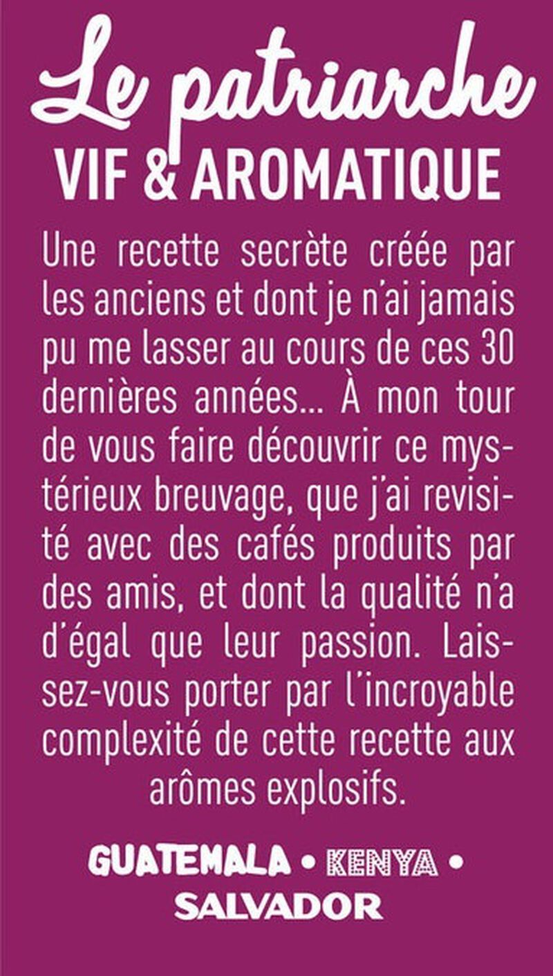 Caf&eacute;s Tchanqu&eacute; 'Le Patriarche' coffee beans - 1kg image number 1