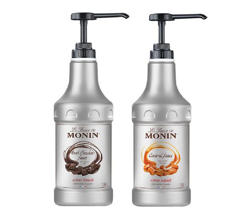 Lot de 2 toppings 1.89L - Caramel et Chocolat - MONIN image number 0