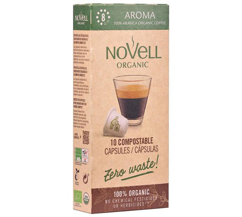Novell Organic Coffee Pods Piu Aroma Compostable Capsules x 50 image number 2