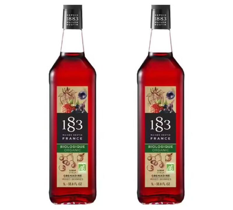 Sirop Bio Grenadine - Bouteille verre - 1883 ROUTIN 2 x 1 L image number 0