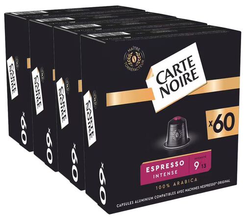 240 capsules compatibles Nespresso* Original Espresso Intense n&deg;9 - CARTE NOIRE
