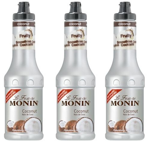 Lot de 3 Pur&eacute;es de Fruit de Monin - Coco - 3 x 50 cl