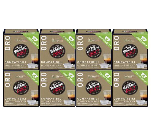 128 Capsules compostables compatibles A Modo Mio Lavazza Oro - CAFFE VERGNANO
