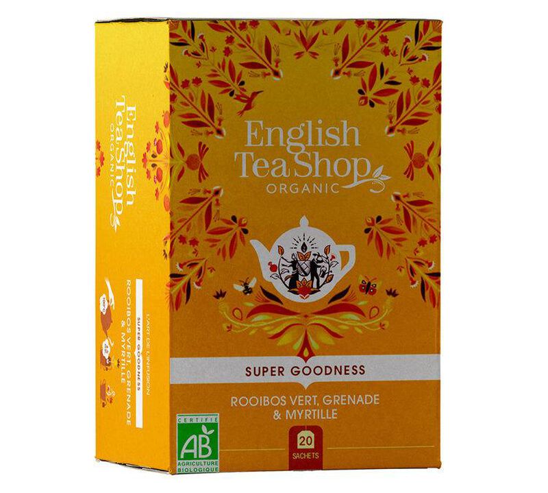 English Tea Shop organic green Rooibos with pomegranate & blueberry - 20 sachets image number 0
