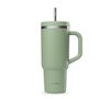 Gourde isotherme avec paille Travel cup vert tilleul - 90 cl - QWETCH image number 0