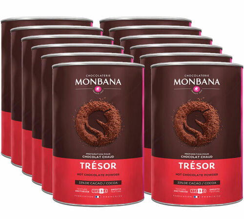 12 Bo&icirc;tes Chocolat Poudre Tr&eacute;sor Chocolat - Vrac 12 kg - MONBANA