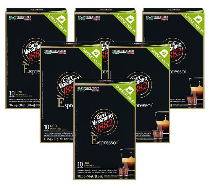 60 capsules compatibles Nespresso* Original Espresso Oro - CAFFE VERGNANO image number 0