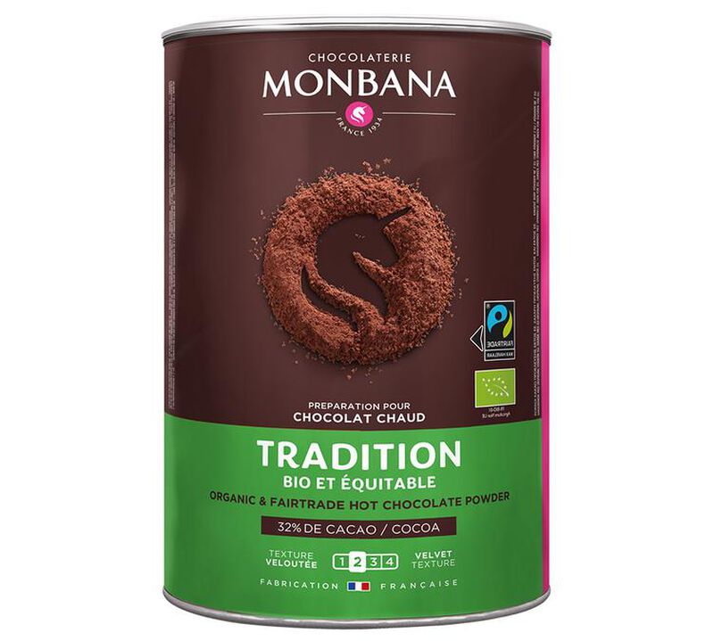Monbana Organic & Fairtrade Hot Chocolate Powder - 1 kg image number 0