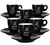 Zicaff&egrave; Set of 6 Cups and Saucers Black of Italy - 7cl image