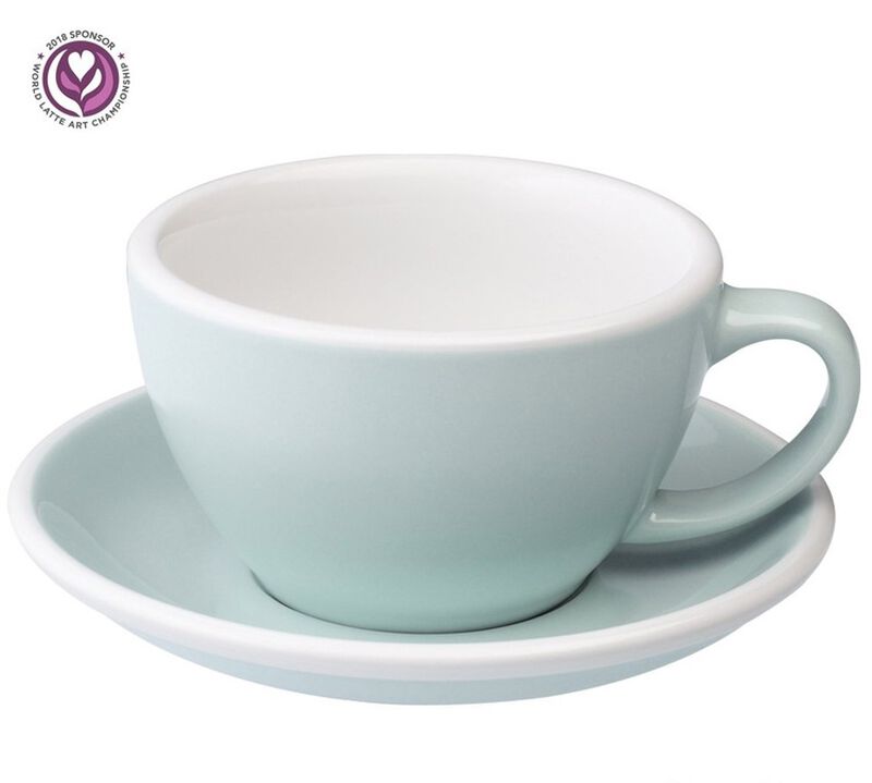 6 Tasses Caf&eacute; Latte et sous-tasses Egg 30cl River Blue - Loveramics image number 1