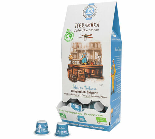 Terramoka Organic Decaf Nespresso&reg; Compatible Pods Mister Nelson x 60