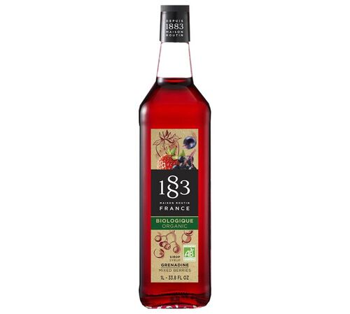 Sirop Bio Grenadine - Bouteille verre 1L - 1883 ROUTIN
