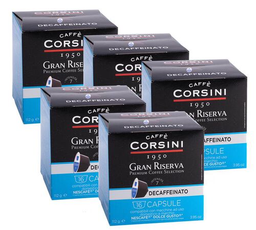 Caff&egrave; Corsini - 80 capsule per Nescafe&reg; Dolce Gusto&reg; - Gran Riserva Decaffeinato