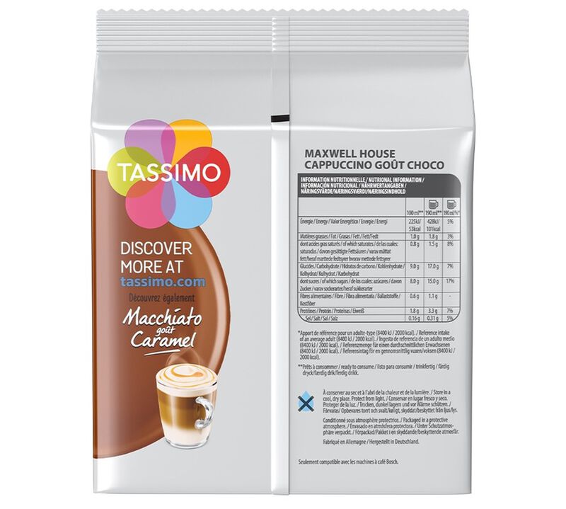 Tassimo Pods Maxwell House Choco Cappuccino x 8 Servings image number 1