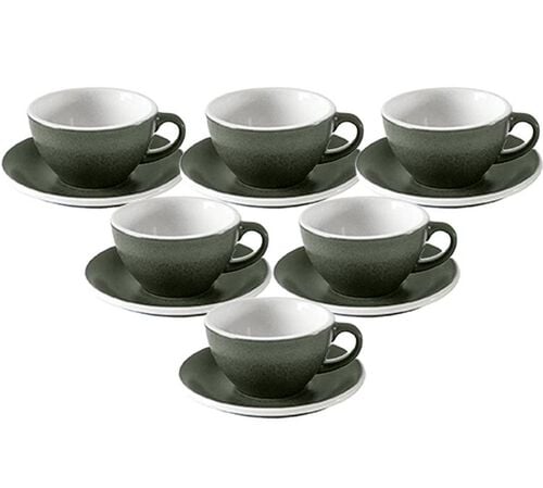 6 tasses &agrave; cappuccino 200 ml et 6 sous-tasses - Forest - Loveramics