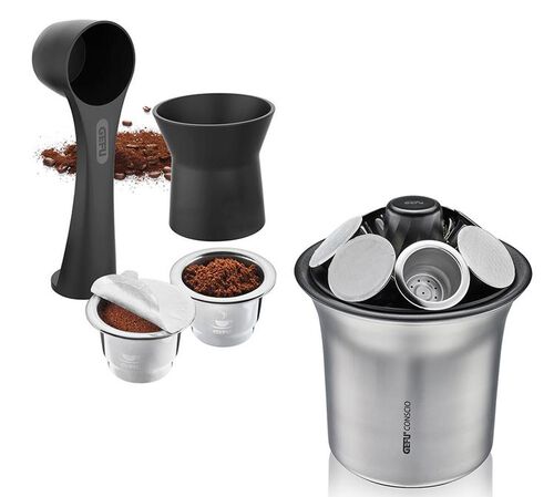 Nespresso* Original Compatible Capsules Kit + Coffee Grounds Bin &ndash; GEFU