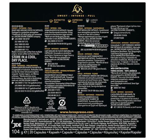 20 capsules compatibles Nespresso* Original Espresso Or Rose - L'OR ESPRESSO image number 1