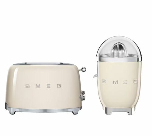 Set Petit-D&eacute;jeuner grille-pain TSF01CREU et presse-agrumes CJF11CREU Cr&egrave;me - SMEG