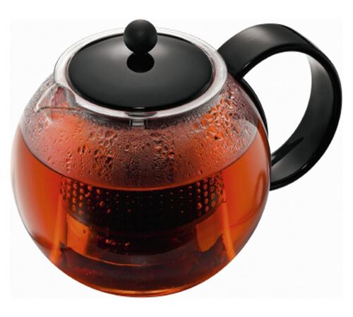 1L Black Assam tea press with acrylic filter, handle and lid. - Bodum