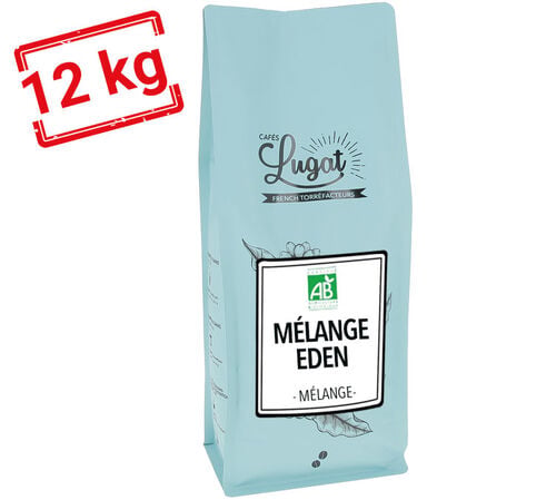 Pack Mensuel Caf&eacute; en grains bio : Le M&eacute;lange Eden - Caf&eacute;s Lugat - 12 kg