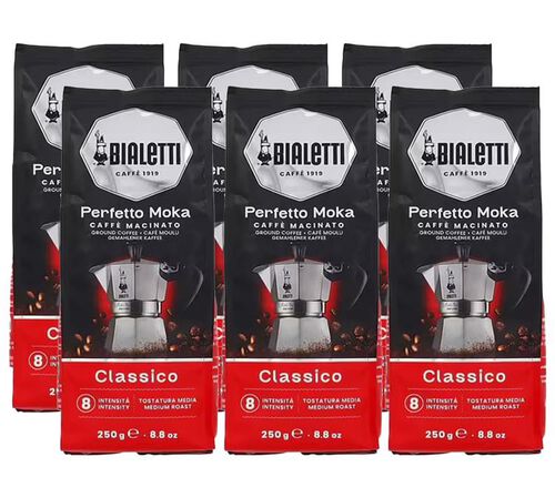 Bialetti - Caff&egrave; macinato - Perfetto Moka Classico 6 x 250 g