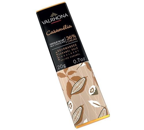 Mini Tablette Chocolat au Lait Caram&eacute;lia 36% Cacao - 20 g - VALRHONA