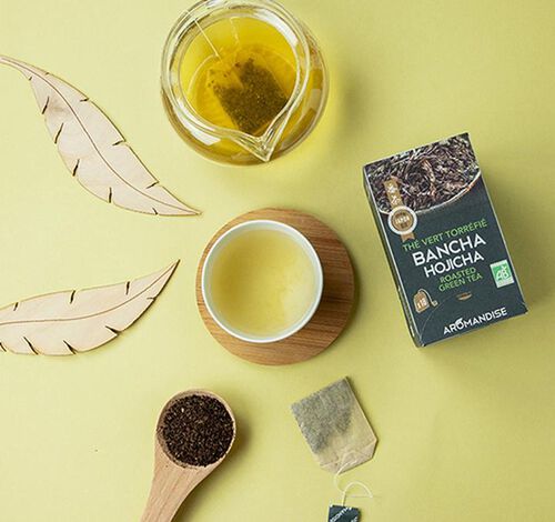 Th&eacute; Vert Bancha Hojicha Bio - 18 sachets - AROMANDISE image number 1