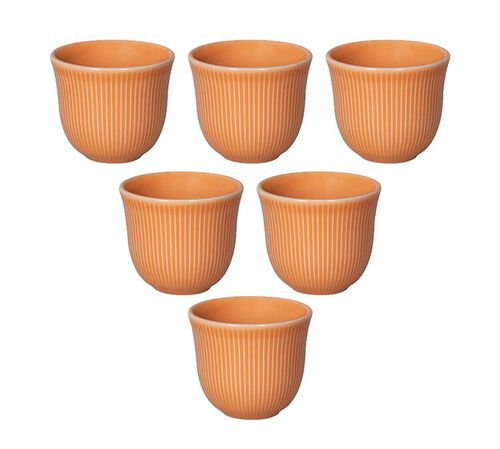6 Tasses &agrave; caf&eacute; emboss&eacute;es 80 ml orange - LOVERAMICS