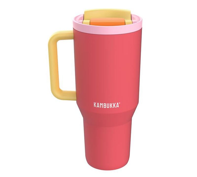 Gourde isotherme avec paille Rio Pink papaya - 95 cl - KAMBUKKA image number 1