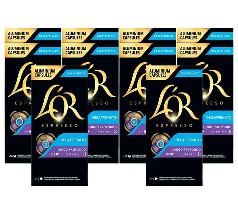 100 capsules compatibles Nespresso* Original Lungo Profondo Decaf&eacute;in&eacute; - L'OR ESPRESSO image number 0