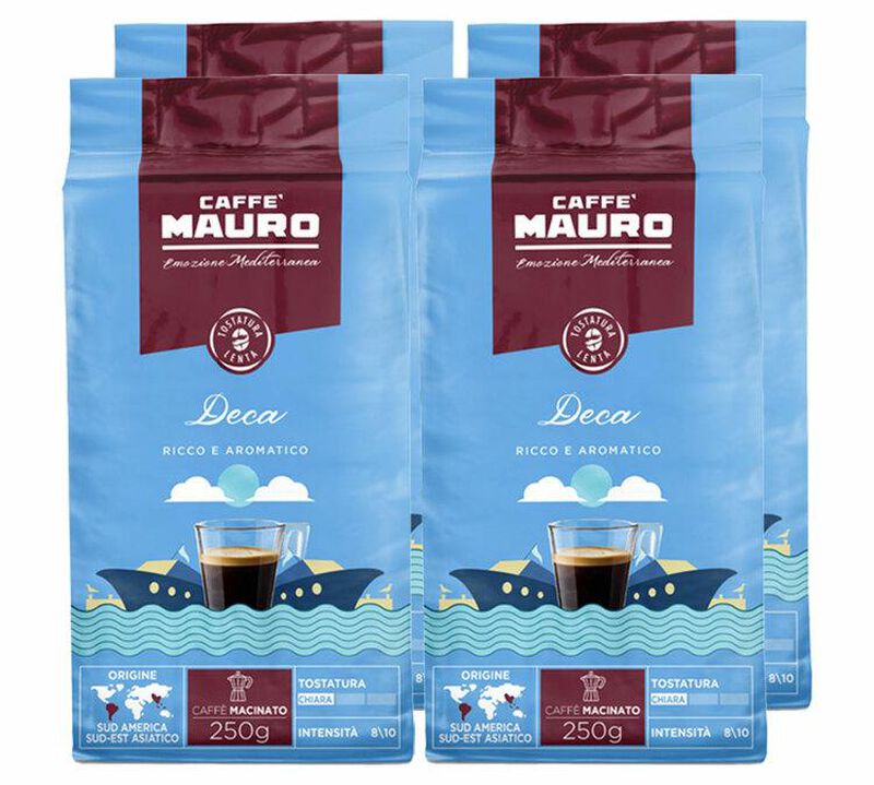 4 x 250 g - Caf&eacute; moulu - D&eacute;caf&eacute;in&eacute; - CAFF&Egrave; MAURO image number 0