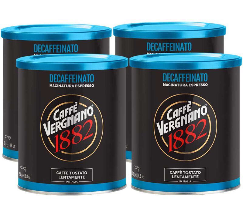 Caff&egrave; Vergnano - Caff&egrave; macinato - 1882 Decaffeinato - 4 x 250 g image number 0