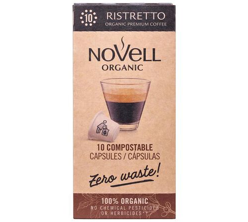 10 Nespresso* Original Compatible Capsules Organic Ristretto &ndash; NOVELL