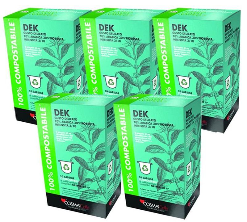 50 Nespresso* Original Compatible Capsules Dek Decaffeinated &ndash; COSMAI CAFFE image number 0