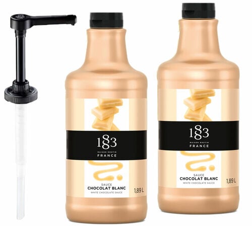 Sauce 1883 Routin Chocolat Blanc - 2 x 1,89 L + Pompe doseuse