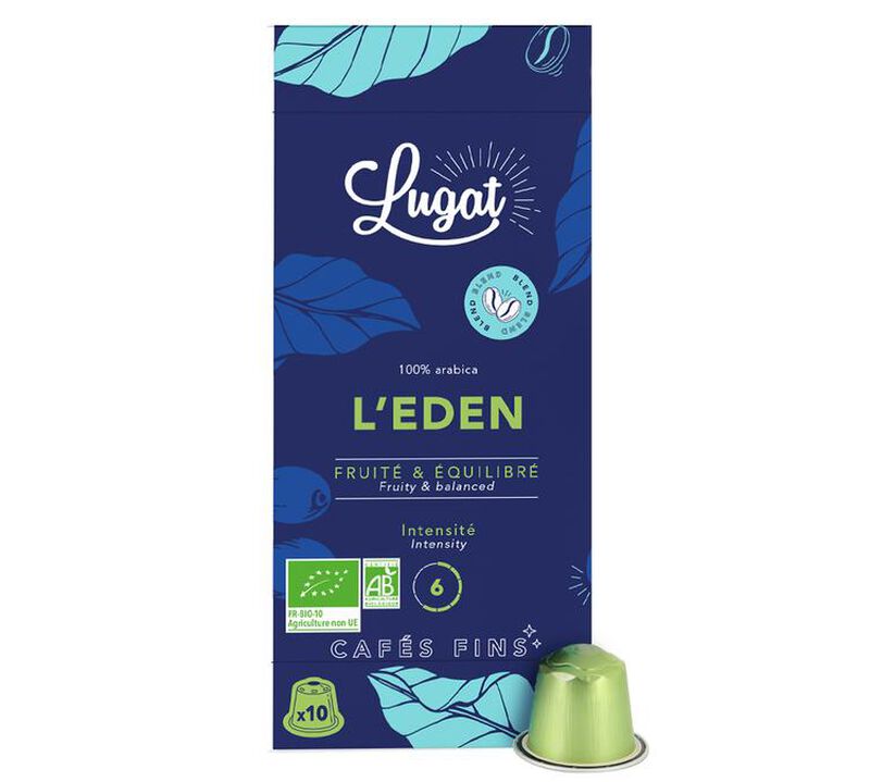 10 Nespresso* Original Compatible Capsules Eden Roast Organic &ndash; Lugat image number 0